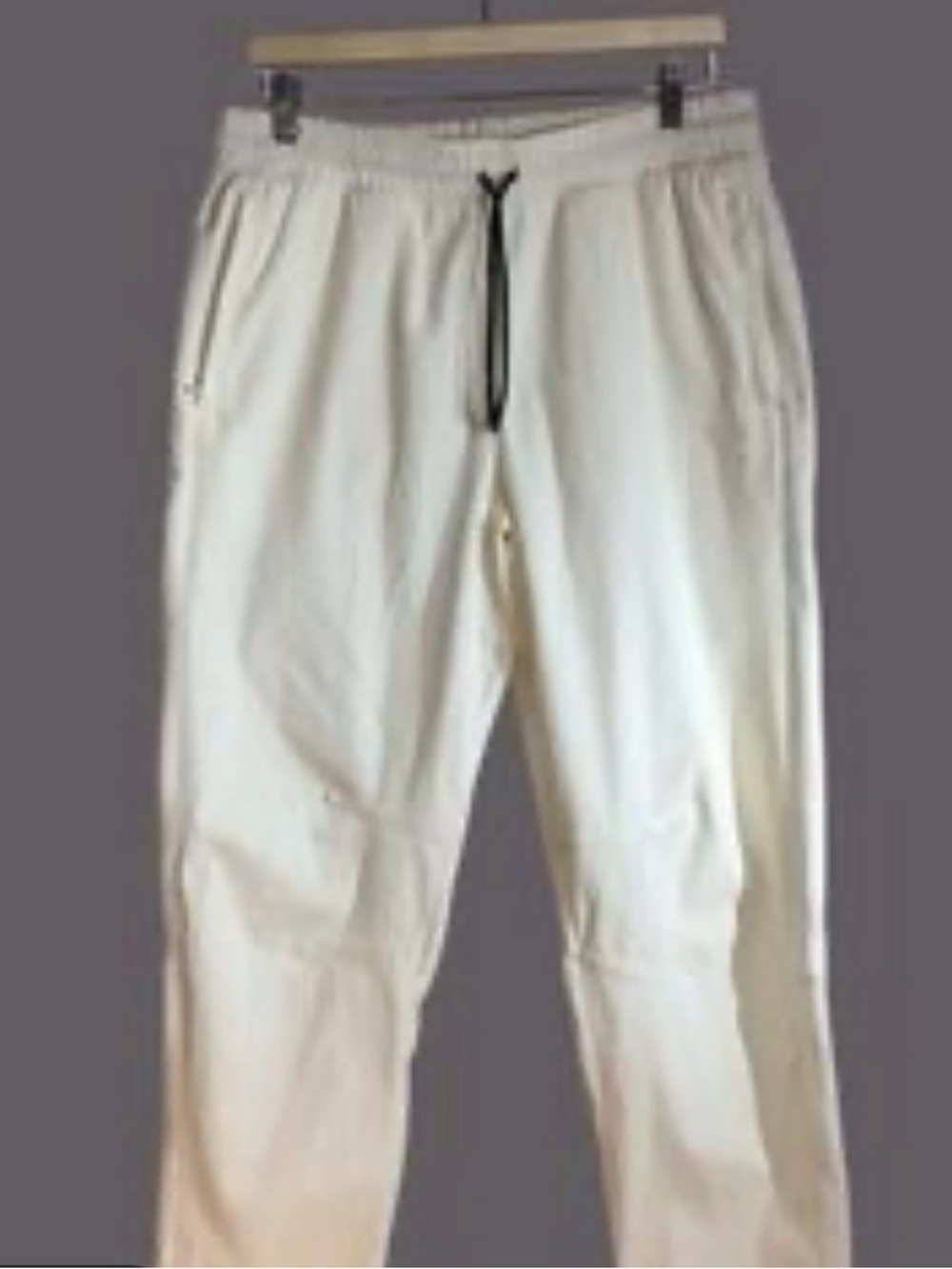 Fabletics Men's Cream corduroy Jogger Pants with Black Drawstring